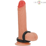 INTENSE - BOBBY DOUBLE SILICONE PENIS RING BLACK - Image 2