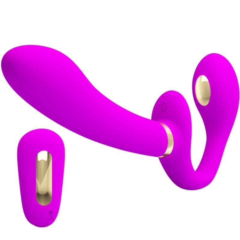img_197428_6ebe0c4f6528b8f601251a260a0dd94a_1 PRETTY LOVE - THUNDERBIRD DOUBLE STRAP-ON VIBRATOR REMOTE CONTROL PURPLE - Image 1