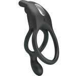 PRETTY LOVE - SETH DOUBLE VIBRATING RING RABBIT 7 VIBRATIONS BLACK - Image 2