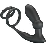 PRETTY LOVE - EMONI PENIS RING + ANAL PLUG 12 VIBRATIONS BLACK - Image 2