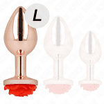 KINK - PINK GOLD ANAL PLUG WITH RED ROSE L - Image 2