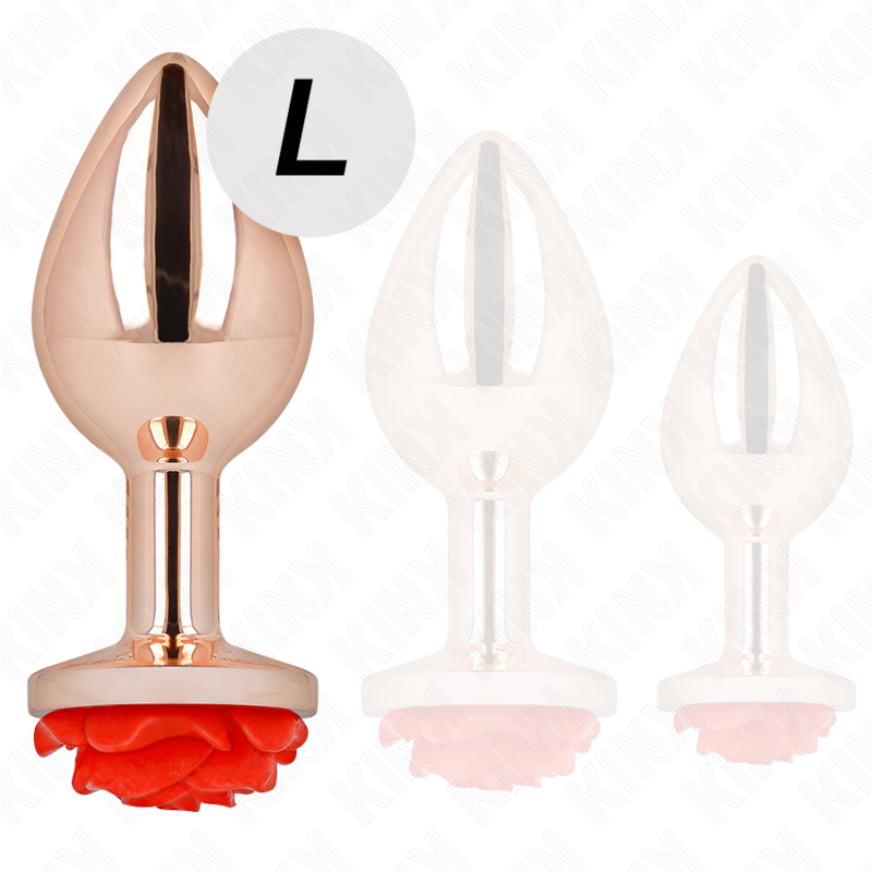 img_199021_ee7a248a6866957b2204becd5f5c380f_1 KINK - PINK GOLD ANAL PLUG WITH RED ROSE L - Image 2