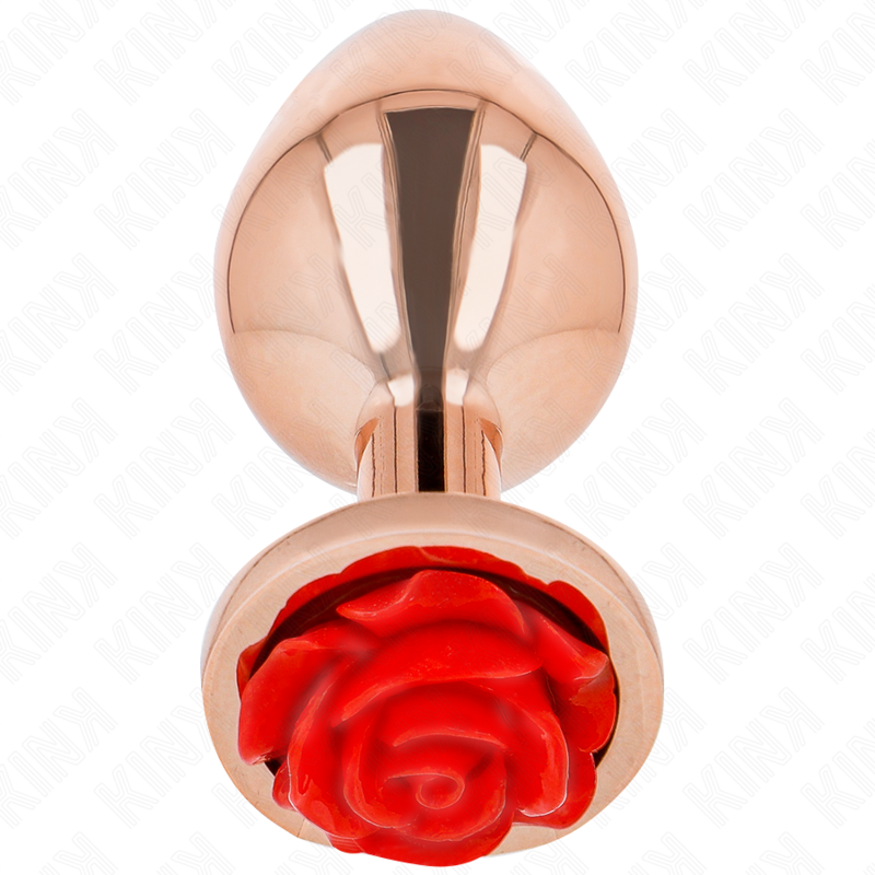 img_199025_509bbff2a1e05618817eb7ae557cd659_1 KINK - PINK GOLD ANAL PLUG WITH RED ROSE M - Image 1
