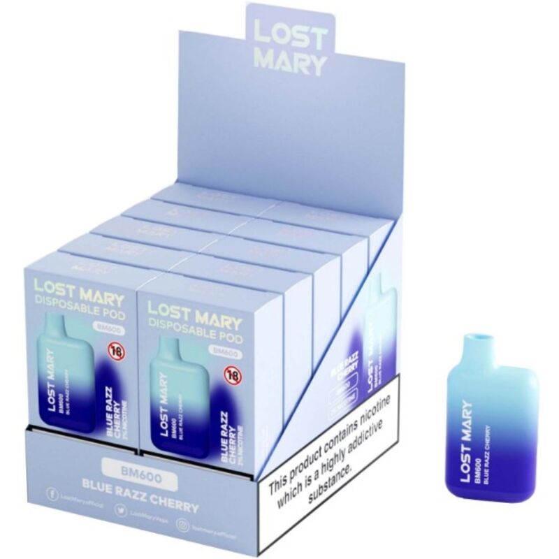 img_200041_e84c8de30ebd0bfd499879ea6f5aeb2b_1 LOST MARY - BM600 NICOTINE VAPER 2% DISPOSABLE BLUE RAZZ CHERRY - Image 2