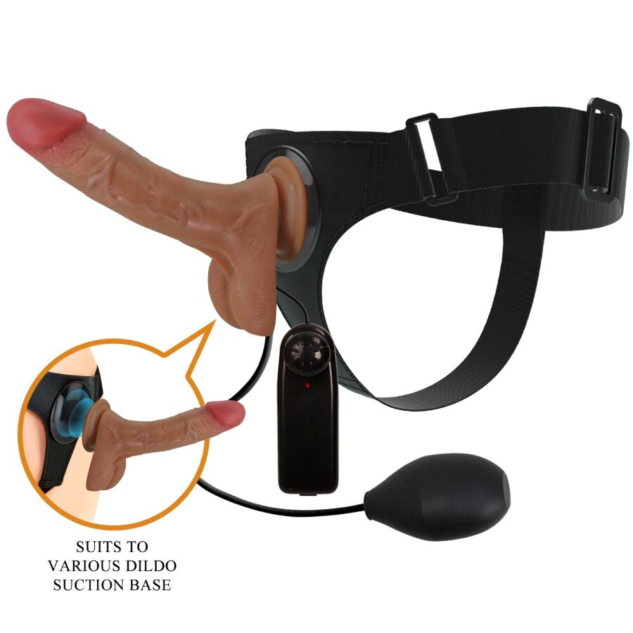 img_201330_c6621e9fc35ed955e7b858f095867df7_1 PRETTY LOVE - UNIVERSAL HARNESS BRIEFS WITH VIBRATING AND SQUIRTING DILDO 15.5 CM MULATO - Image 1