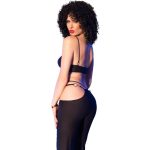 CHILIROSE - CR 4851 BLACK TOP AND LEGGINGS SET WITH GOLDEN ACCESSORIES S - Image 2