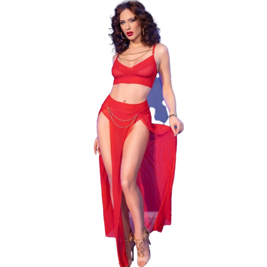 img_201542_3c36d0bf9ba7bb3c10a1ead37cd5d015_1 CHILIROSE - CR 4850 RED TOP AND LEGGINGS SET WITH GOLDEN ACCESSORIES L - Image 1
