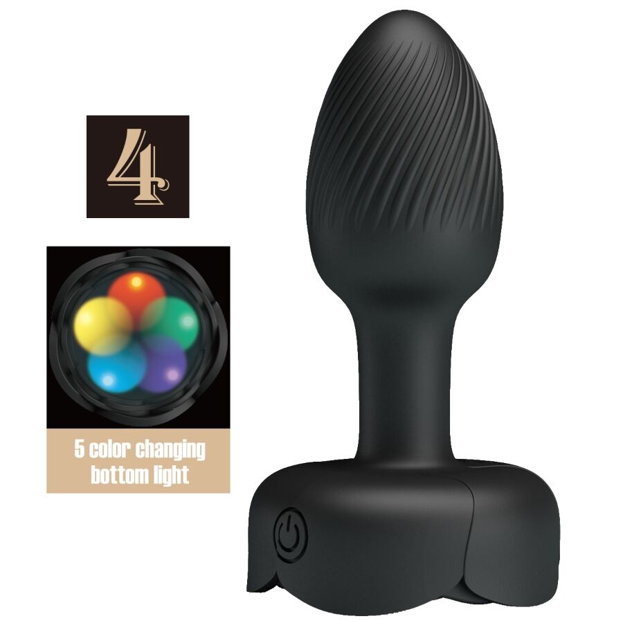img_202950_931e5b325feebf4951e70db6dc2376a1_1 PRETTY LOVE - OLMAN ANAL PLUG WITH  LED LIGHT BLACK 8.8 CM - Image 1