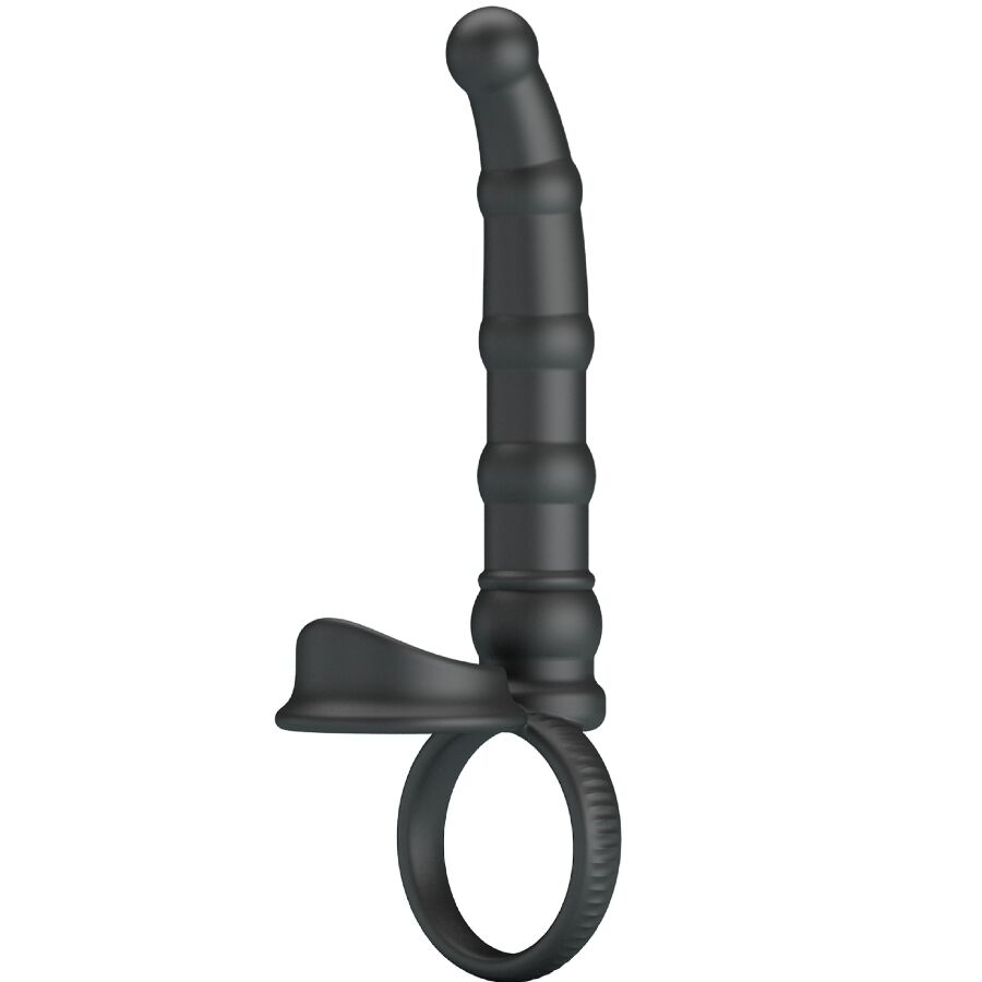 img_203193_476672a2666c1d869d6751d0bf697a35_1 PRETTY LOVE - TATUM VIBRATING PENIS RING WITH PLUG 10 VIBRATIONS BLACK - Image 1