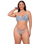 SUBBLIME - 957636 FLOWER EMBROIDERED BRA AND PANTIES SET SKY BLUE L/XL - Image 2