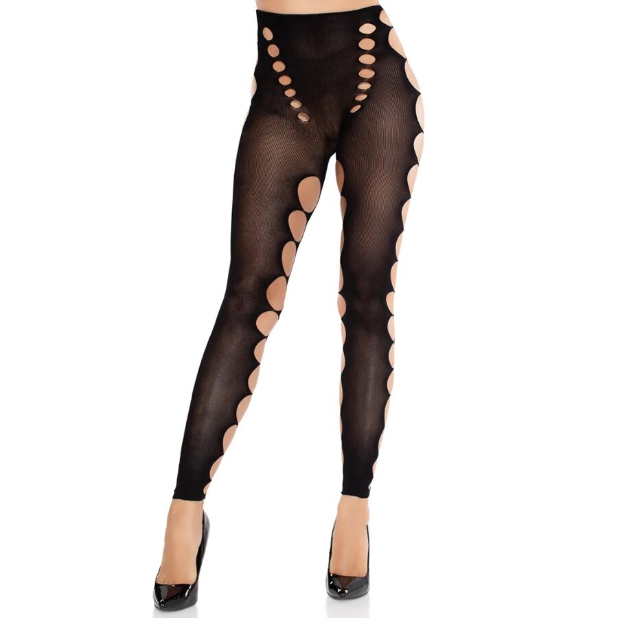 img_205344_e5f7bcb2616448fdc7ac59b094d1b251_1 LEG AVENUE - SEAMLESS OPAQUE STOCKINGS WITH CUTOUT AT THE FEET BLACK - Image 1