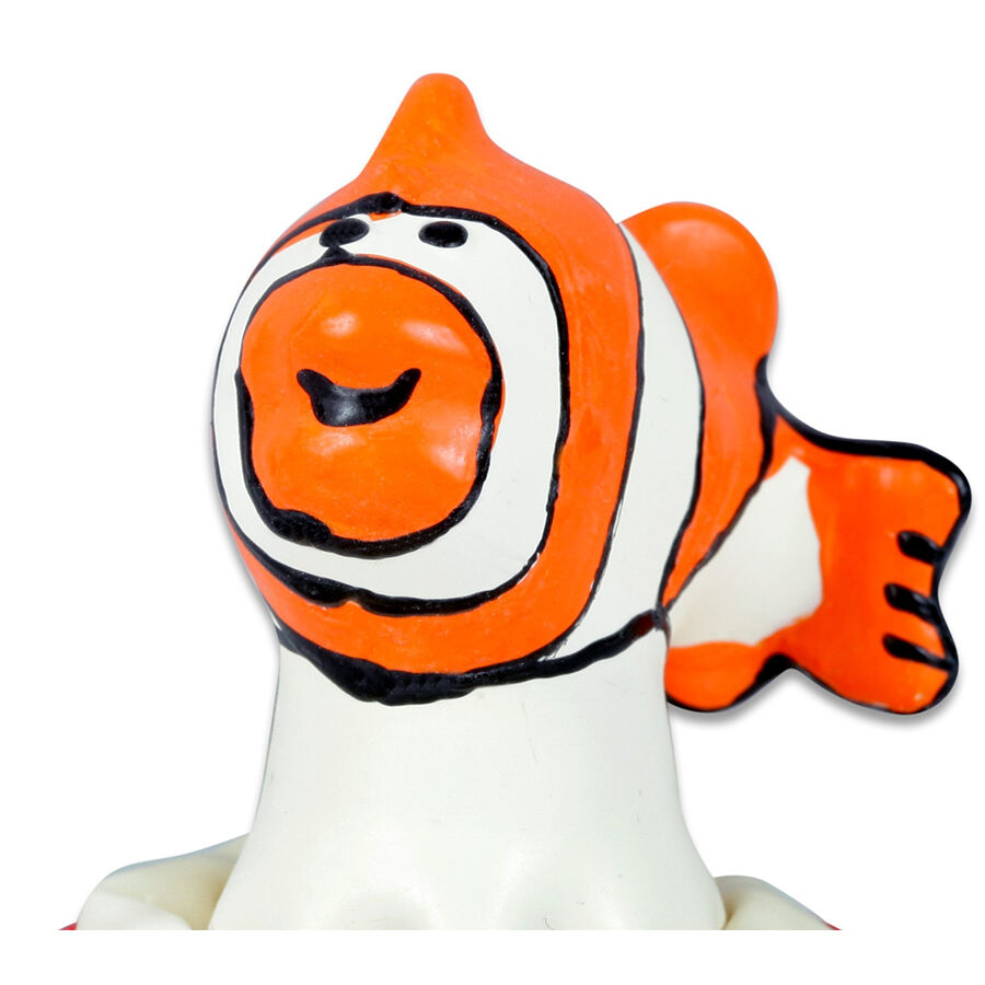 img_205580_9d6f3c56f27297ff74b6a1af724e2b2e_1 CONDOMERIE - HANDPAINTED NOVELTY CONDOMS FISH ORANGE - Image 1