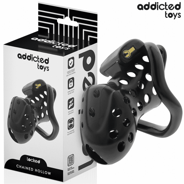 ADDICTED TOYS LOCKED - CHAINED HOLLOW PENIS CAGE 10.5 CM