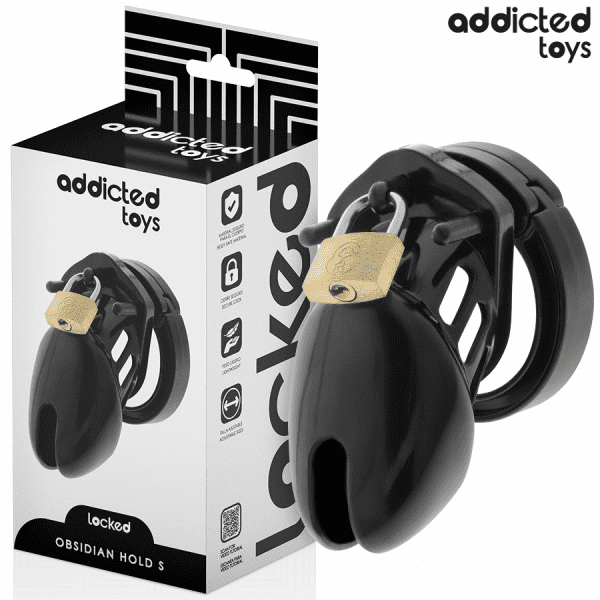 ADDICTED TOYS LOCKED - OBSIDIAN HOLD PENIS CAGE SIZE S