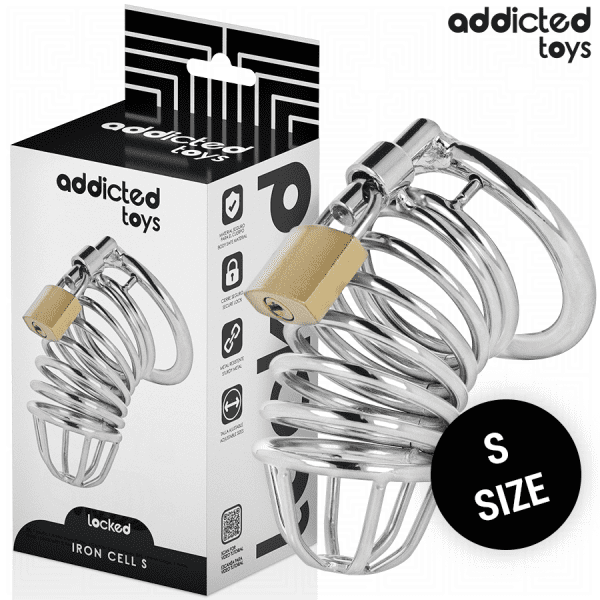 ADDICTED TOYS LOCKED - IRON CELL METAL PENIS CAGE 4 CM SIZE S