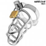 ADDICTED TOYS LOCKED - SILVER LOCK PENIS CAGE METAL SIZE M - Image 2