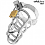 ADDICTED TOYS LOCKED - SILVER LOCK METAL PENIS CAGE SIZE S - Image 2