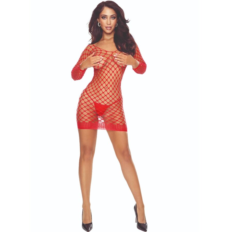 img_209949_1ba5029c7394023fcd89c59b7b4a5435_1 PASSION - BS108 BODYSTOCKING GRID RED - Image 1