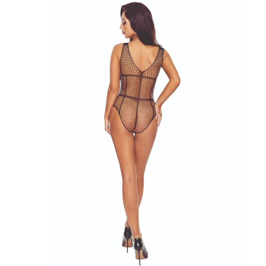 img_209982_16153a8caeb02a4a99255e9f6a0f17b9_1 PASSION - BS114 BLACK GRID BODYSTOCKING - Image 2