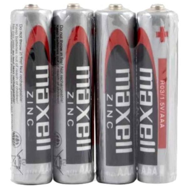 MAXELL - BATTERY SALINA MANGANESO AAA R03 RETRACTIL*4