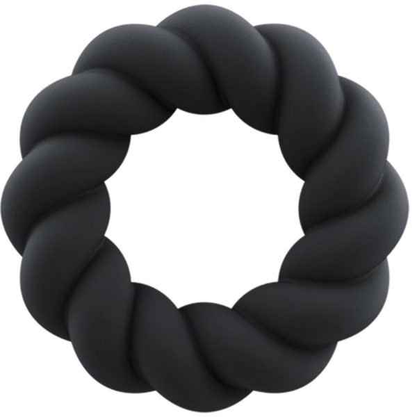 ROCKS-OFF - TWIST BLACK SILICONE MASTURBATOR RING