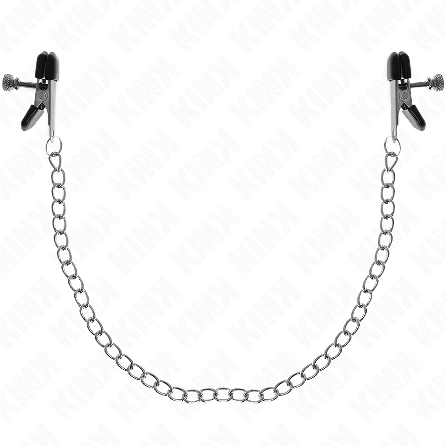 img_214788_0ffe45c3f0a15dea4a958a9889338c66_1 KINK - FLAT CHAIN NIPPLE CLAMPS SILVER 34 CM - Image 1