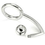 METAL HARD - COCK RING RING WITH ANAL INTRUDER HOOK 45MM - Image 2