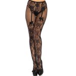 LEG AVENUE - STOCKING FLOWERS DESIGN BACK CROTHLESS ONE SIZE - Image 2