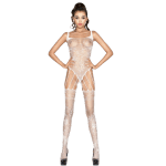 PASSION - WOMAN BS034 WHITE BODYSTOCKING ONE SIZE