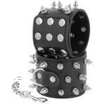 DARKNESS - SKULLS AND BONES BLACK SPIKED HANDCUFFS - Image 2