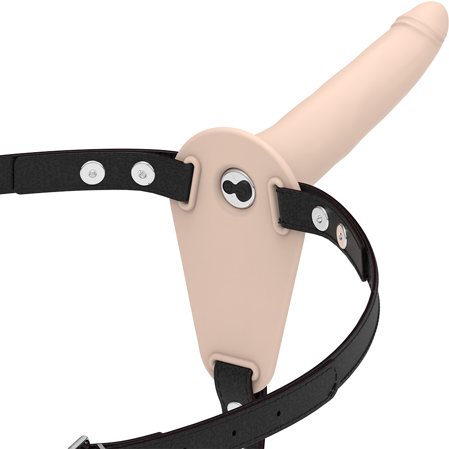 img_79268_058e0326e4c857467ac60ecbe22c1867_1 FETISH SUBMISSIVE HARNESS - FLESH SILICONE VIBRATOR 15 CM - Image 1