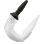 DARKNESS - SILICONE ANAL PLUG WITH WHITE TAIL - Image 2