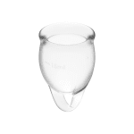 SATISFYER - FEEL CONFIDENT MENSTRUAL CUP CLEAR 15 + 20 ML - Image 2