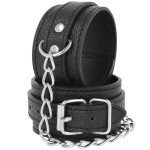 DARKNESS - BLACK TEXTURED LEATHER HANDCUFFS - Image 2