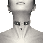 COQUETTE CHIC DESIRE - VEGAN LEATHER NECKLACE WITH HEART ACCESSORY WITH KEY - Image 2